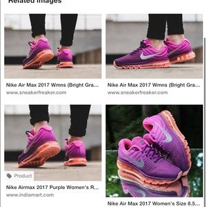 Nike Air Max 2017 Women’s Sz 7 Used Condition, average w&t Pink/Purple/Orange